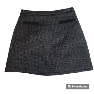 Copper Key Skirt, Junior's S, Black Quilted w/Embossed Flower & Brass,  NWT